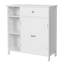 Armoire de rangement avec tiroir, 3 compartiments ouverts, tablettes réglables