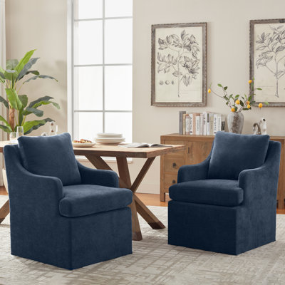 Upholstered Dining Chair with Casters