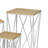 3Pc Nesting Plant Stand Table Set, Brown Wood, Open White Metal Base