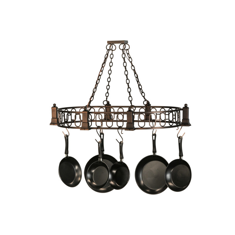 Revival Deco Oblong Handcrafted Hanging Pot Rack
