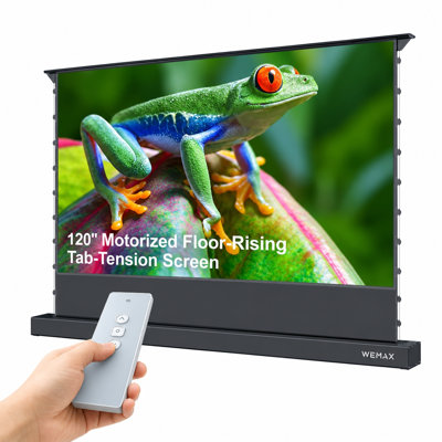 120“ Electric Floor Rising Projector Screen, ALR Ultra Short Throw Screen w/ Smart Voice Control