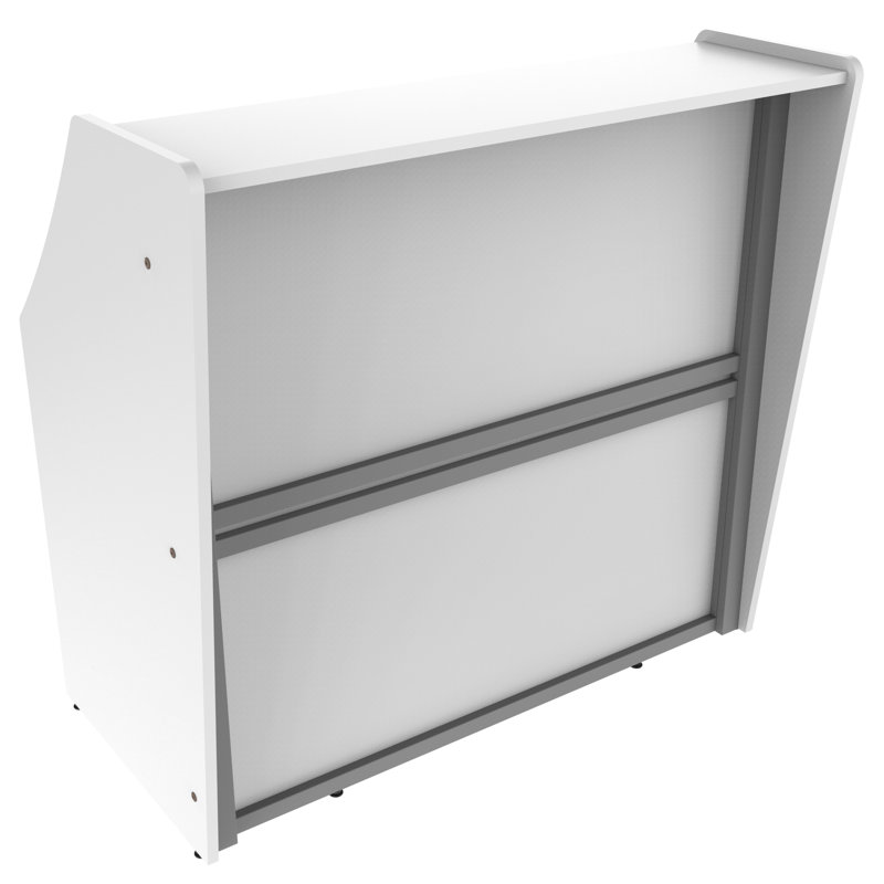 Bureau de réception rectangulaire en stratifié Previlus, Blanc