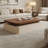 Modern minimalist walnut wood grain coffee table