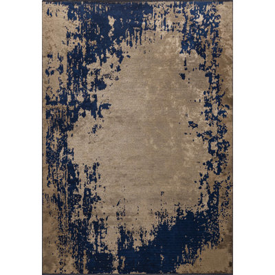 Rapture Abstract Area Rug in Brown