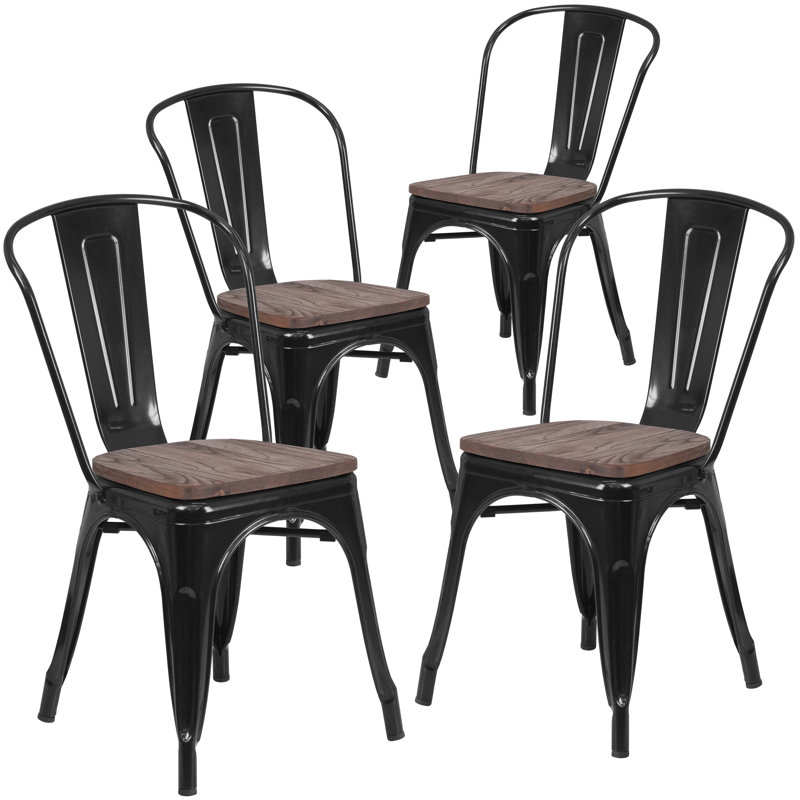 Chaise empilable Ketchum, Noir
