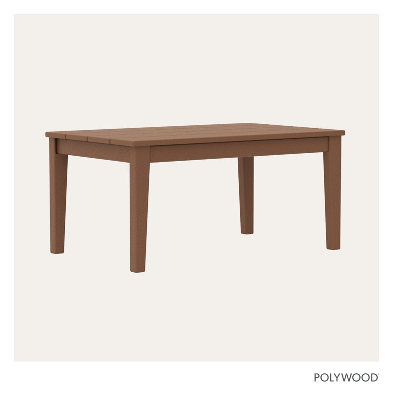 POLYWOOD Newport 22" x 36" Coffee Table, Teak