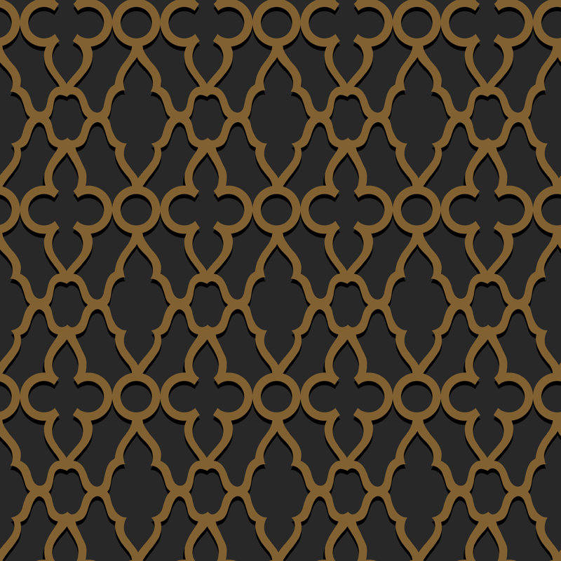 Pearwood Geometric Wallpaper Roll, Black/Bronze