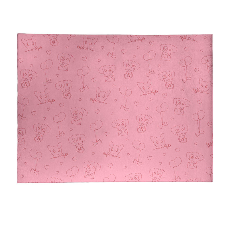 Tapis zone rose fait main, Rectangle 8 pi x 10 pi