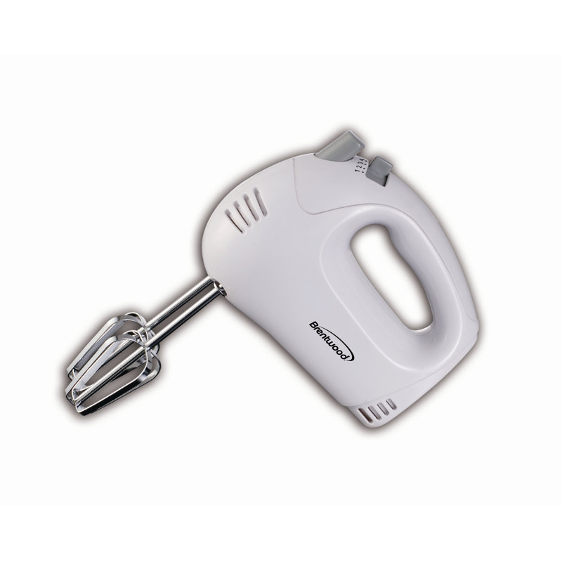 Brentwood 5 Speed Hand Mixer, White