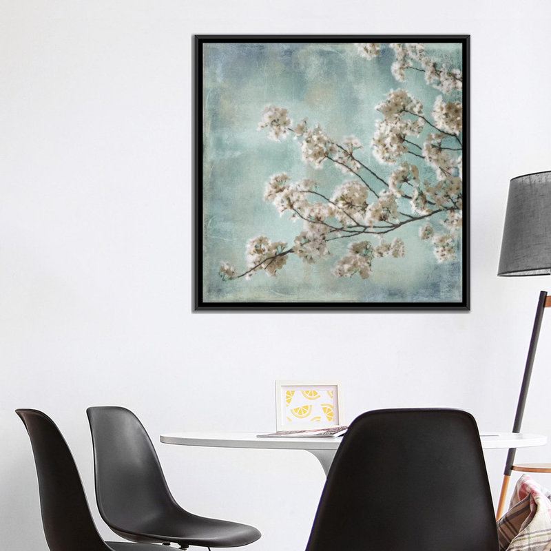 «Aqua Blossoms I», reproduction d'art sur toile, H 37 po x l 37 po x P 1,5 po, Toile tendue, Pas de tapis