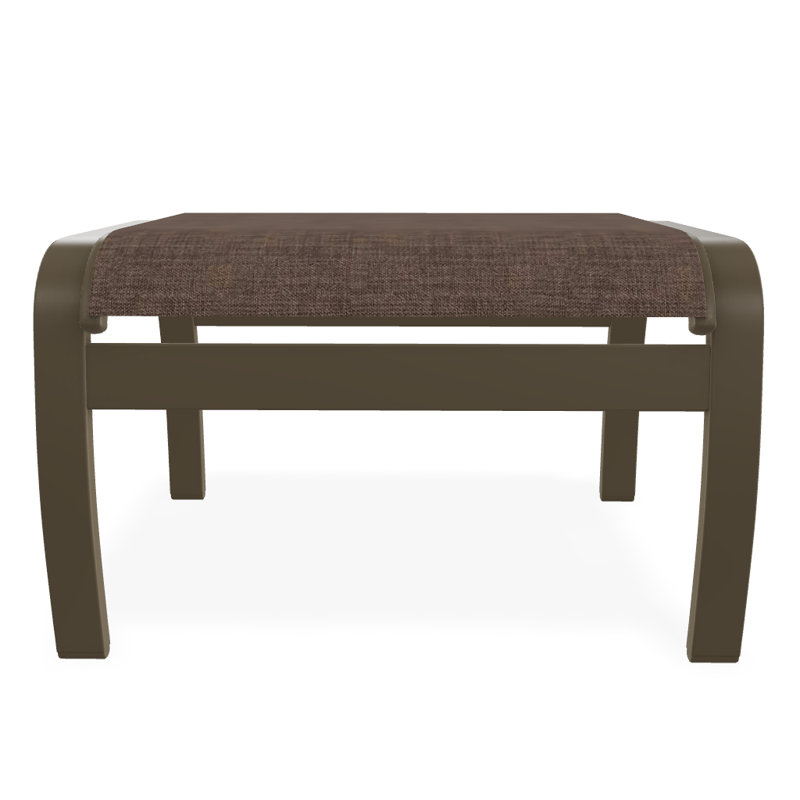 Repose-pieds d'extérieur avec coussin Askar, Moka Sunbrella®, Bois de plage texturé
