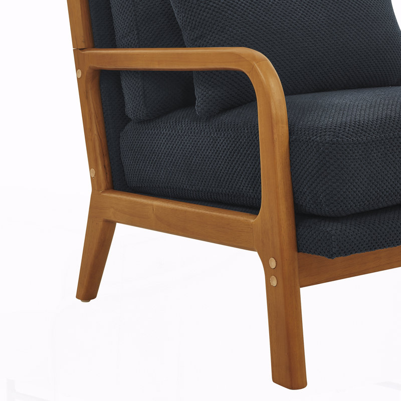 Chaise longue en bois, Black Fabric