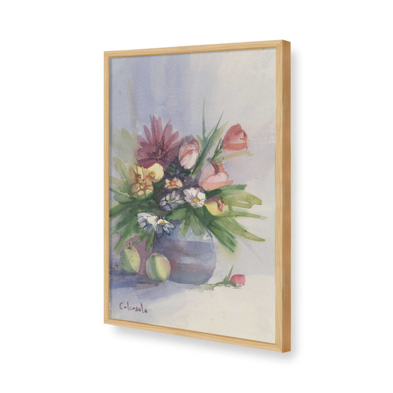 «Momas Table» par Stephen Calcasola, reproduction d'art sur toile, Brown, H 16 po x l 12 po