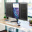 Mount-It Triple Monitor Stand | Freestanding Computer Desk Mount Fits Up to 32 in. Monitors | Black