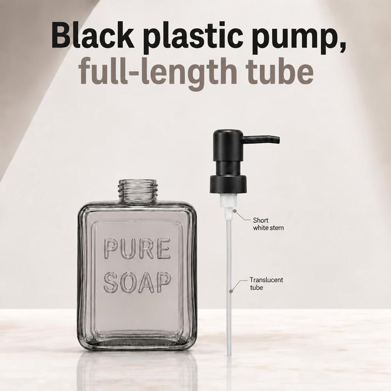Distributeur de savon en verre PURE SOAP 18 FL OZ, Fumée