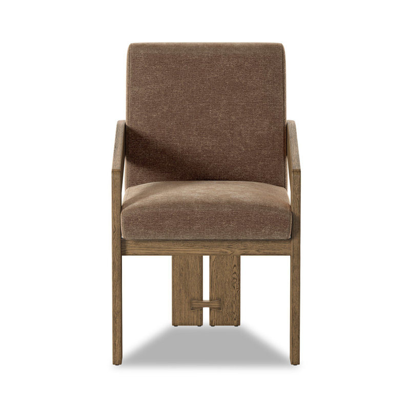 Roxy Upholstered Arm Chair, Smoked Grey, Somerton Ash