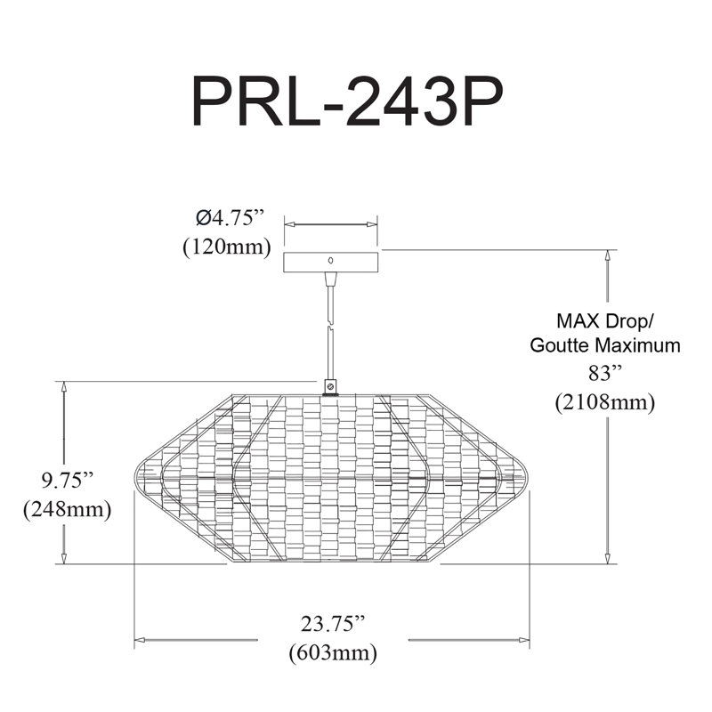 3 - Light Dimmable Drum Chandelier