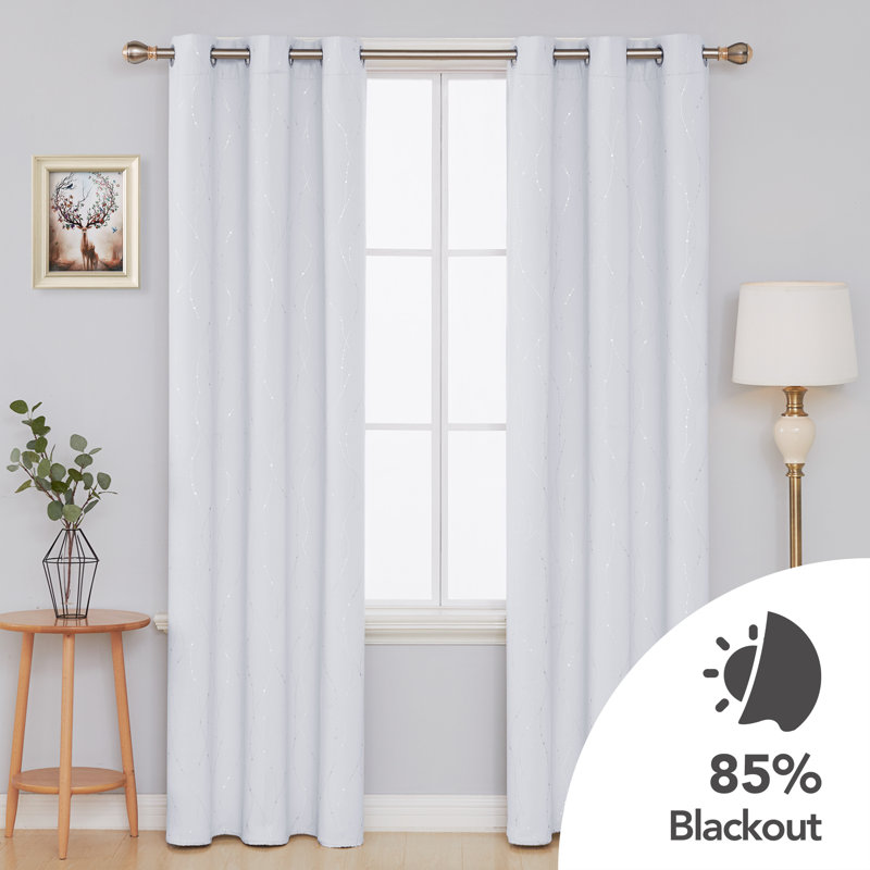 Room Darkening Curtain Panel Pair, 38" W x 45" L, Silver