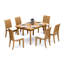 4 Seats 5 Pcs Grade-A Teak Wood Dining Set: 60" Rectangle Table And 4 Lagos Armless Chairs #11LG1300-975483361