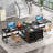 59 Inches L-Shaped Computer Desk with Drawers and Storage Shelves, Reversible Corner Office Desk Workstation, Home Office Study Writing Table with File Cabinets, Black Industrial Design-1772013105