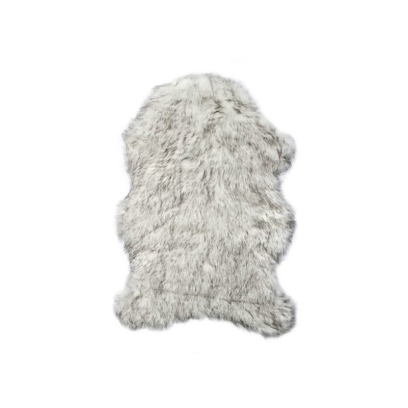 Asmat Gradient Gray Faux Sheepskin Fur Area Rug, 2' x 3'