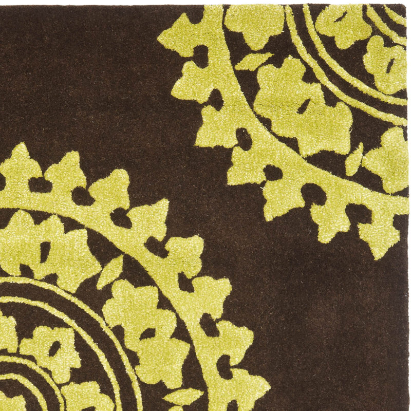 Steve Hand Tufted Wool & Viscose Pile Floral Rug, Runner 2'6" x 6'