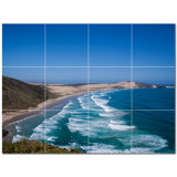 Waves Photo 6'' x 6'' Satin Ceramic Decorative Mural