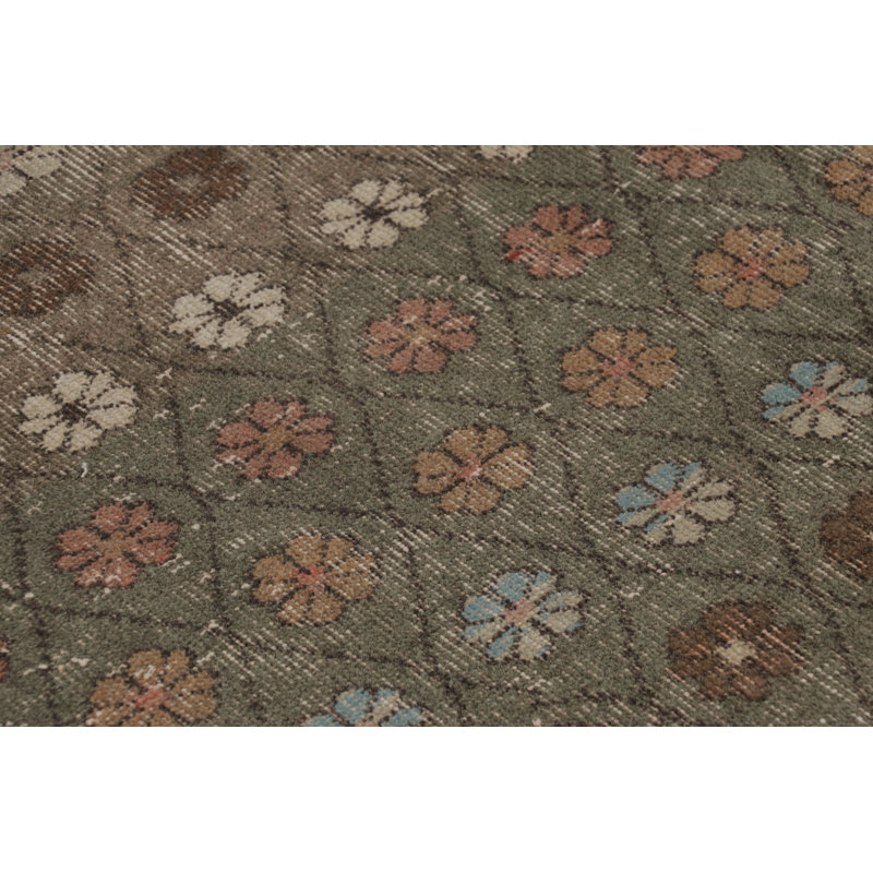 Distressed One-of-a-Kind 5'1X8'8 Hand Knotted Area Rug