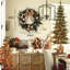 Couronnes de Noël pré-éclairées décoratives pour la porte d'entrée