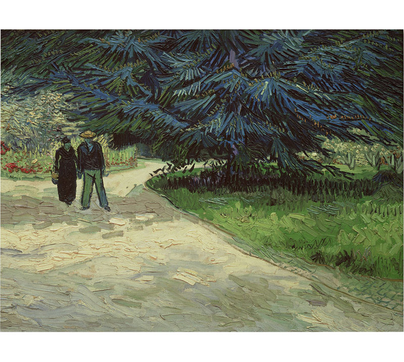Vincent Van Gogh Couple in Park Landscape Canvas Art