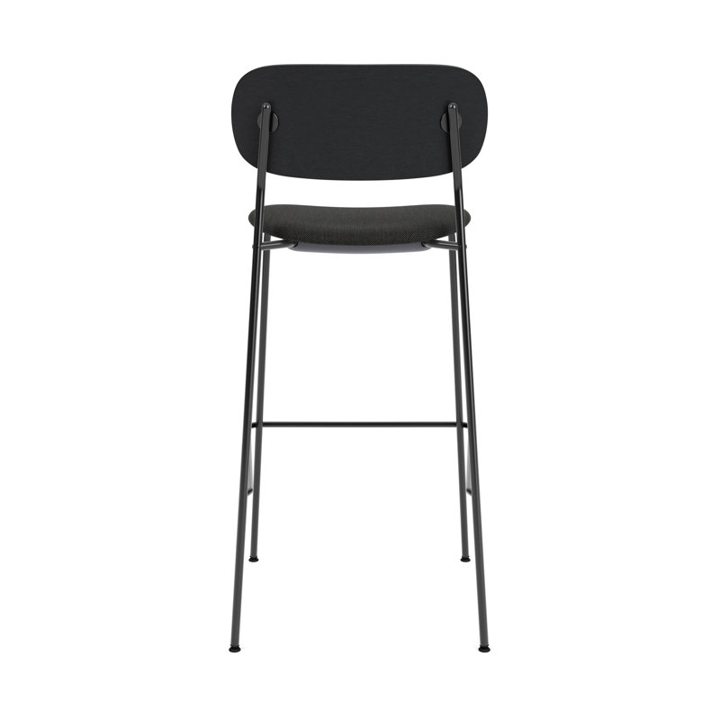 Co 30.91" Bar Chair, Black Wool, Black