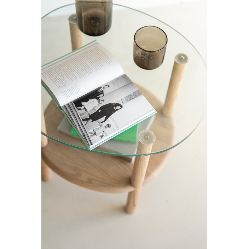 Cleo Glass End Table, Natural