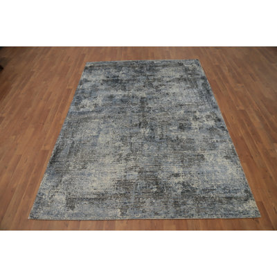Elegant Distressed Look Abstract Area Rug 6x8