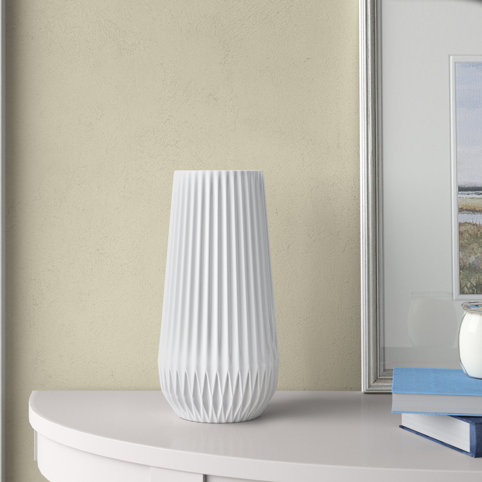 Laudine 11.5'' Stoneware Table Vase, White