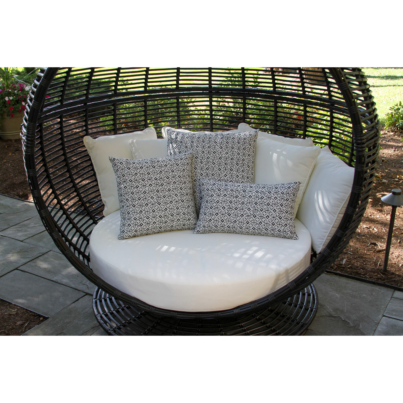 Liza Pillow Cover & Insert Square in White/Black, 20" x 20"