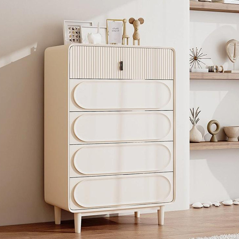 Cream style simple solid wood storage