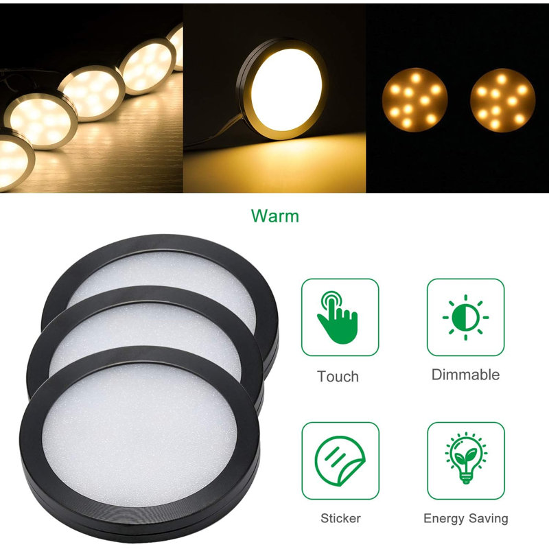 Éclairage à DEL à intensité variable tactile sous l'armoire - 2 W ultra-mince 12 V à brancher sous le comptoir