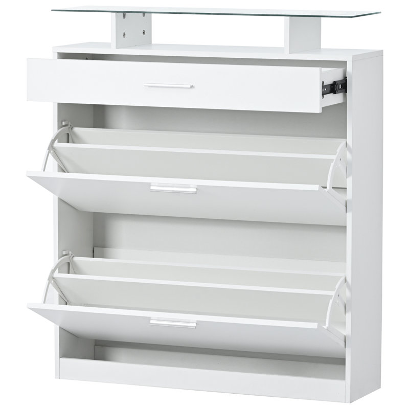ALL-VV-F3O35-URE-89AAK 16 Pair Shoe Rack, White