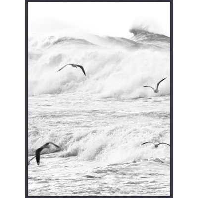 Rough Waves 1' Framed Photographic Print on Canvas