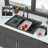 Drop In Waterfall Kitchen Sink - 33X22" Black Composite Granite Quartz Single Bowl Workstation Kitchen Sink With Pull-Out Faucet