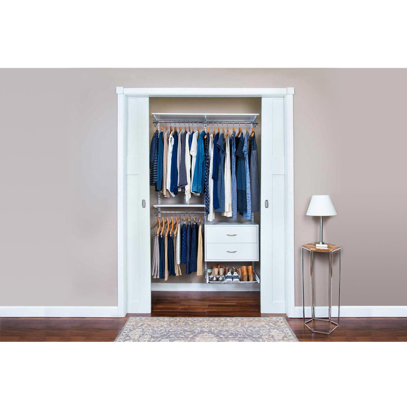 freedomRail Premium Adjustable Closet Kit, 48"- 52" - White