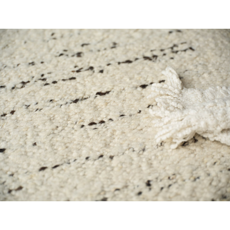 Sunstone flatweave Wool Ivory/Black Area Rug, 9'X12'