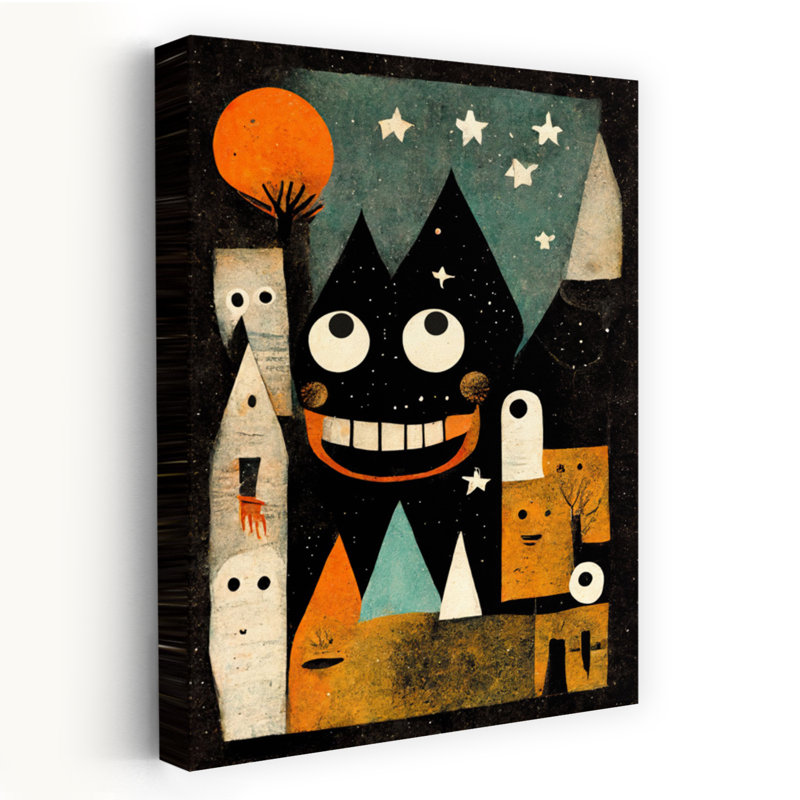 «Whimsical Nightscape Abstract Retro Landscape Nature», reproduction d'art mural, H 36 po x l 24 po