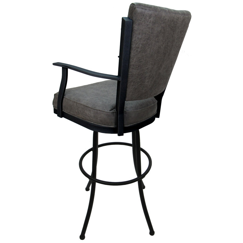 Très grand tabouret pivotant en métal Varges, Noir, Wapiti du nord-ouest