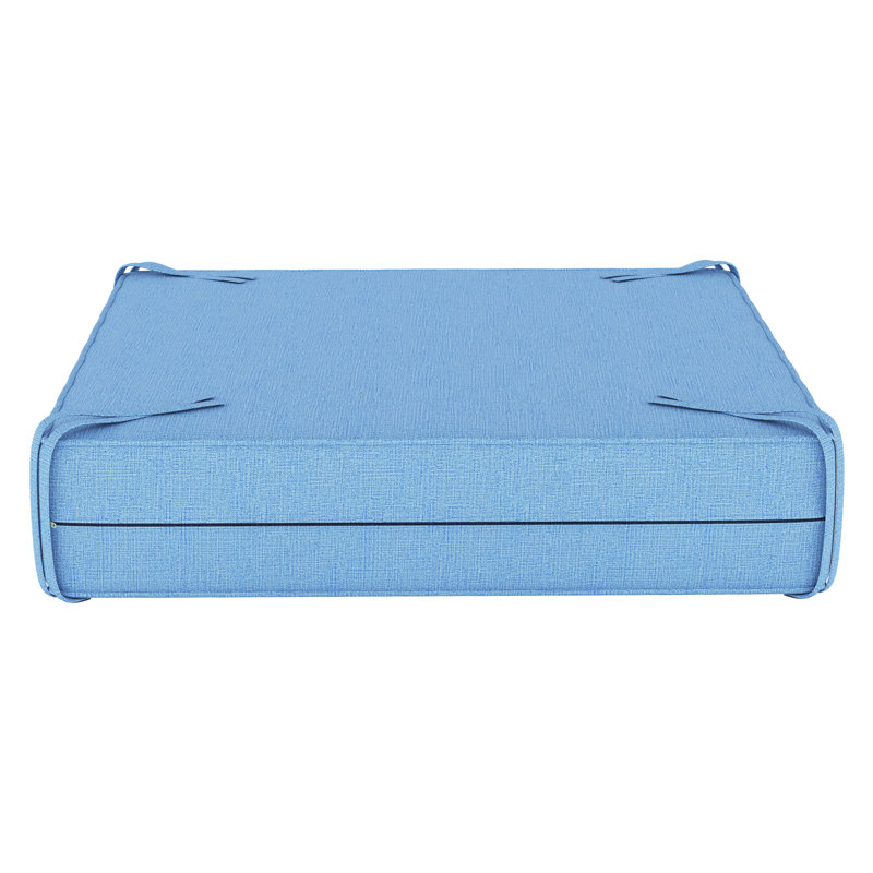 Sunbrella® Outdoor Ottoman Cushion, Canvas Air Blue Sunbrella® Canvas