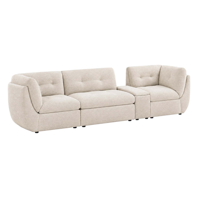 Canapé rembourré modulaire, Polyester sable