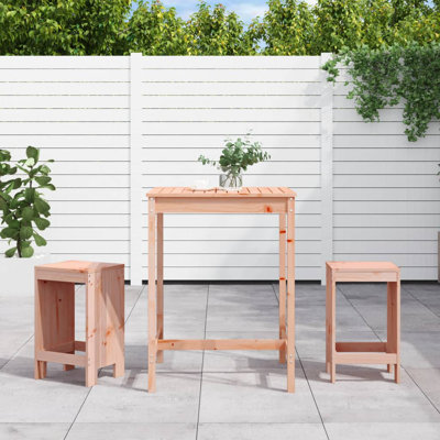 Niamora 17 Stories Bar Set with Wood Frame and Solid Wood Outer Material
