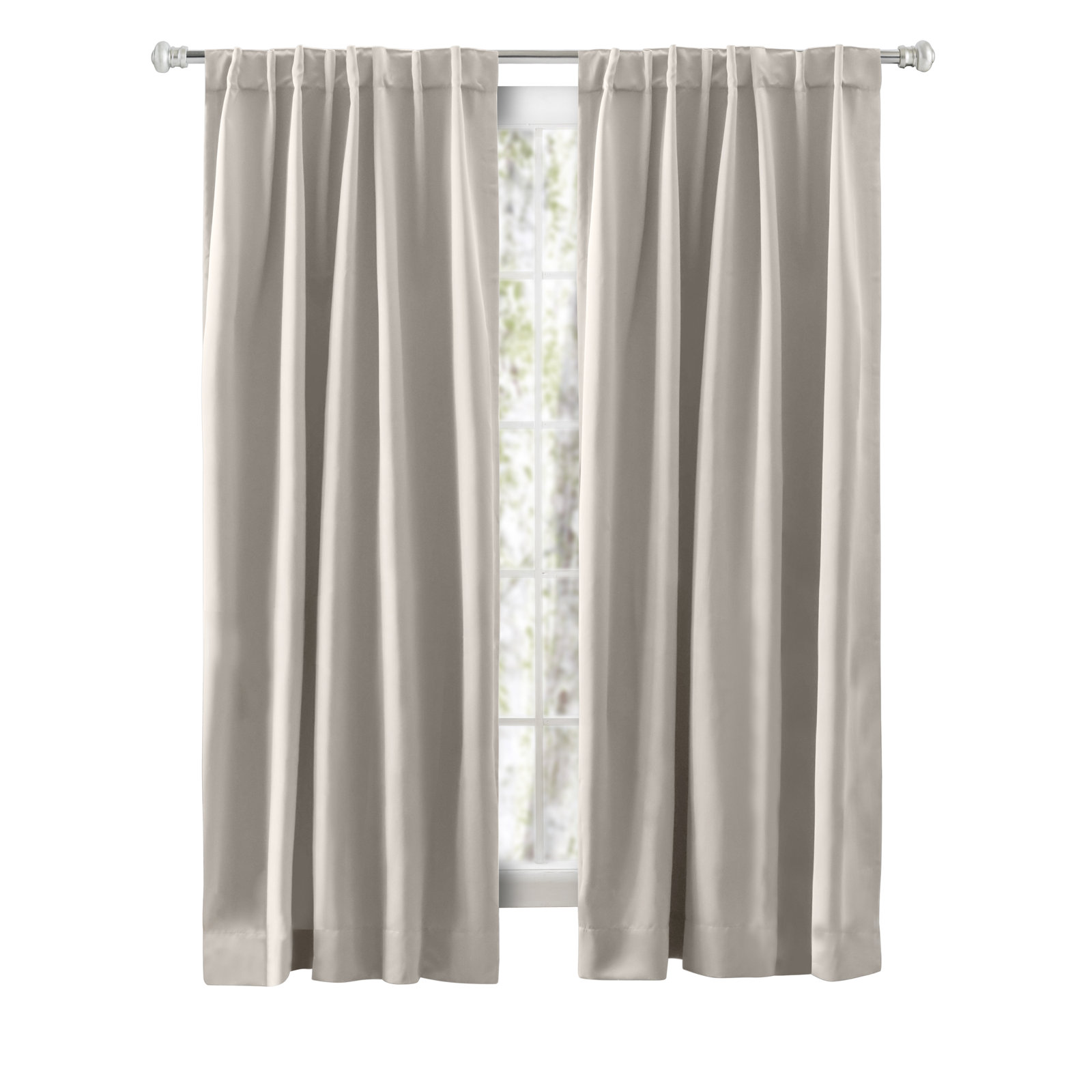 Ardelle Blackout Thermal Rod Pocket Panel, 56" W x 84" L, Ivory
