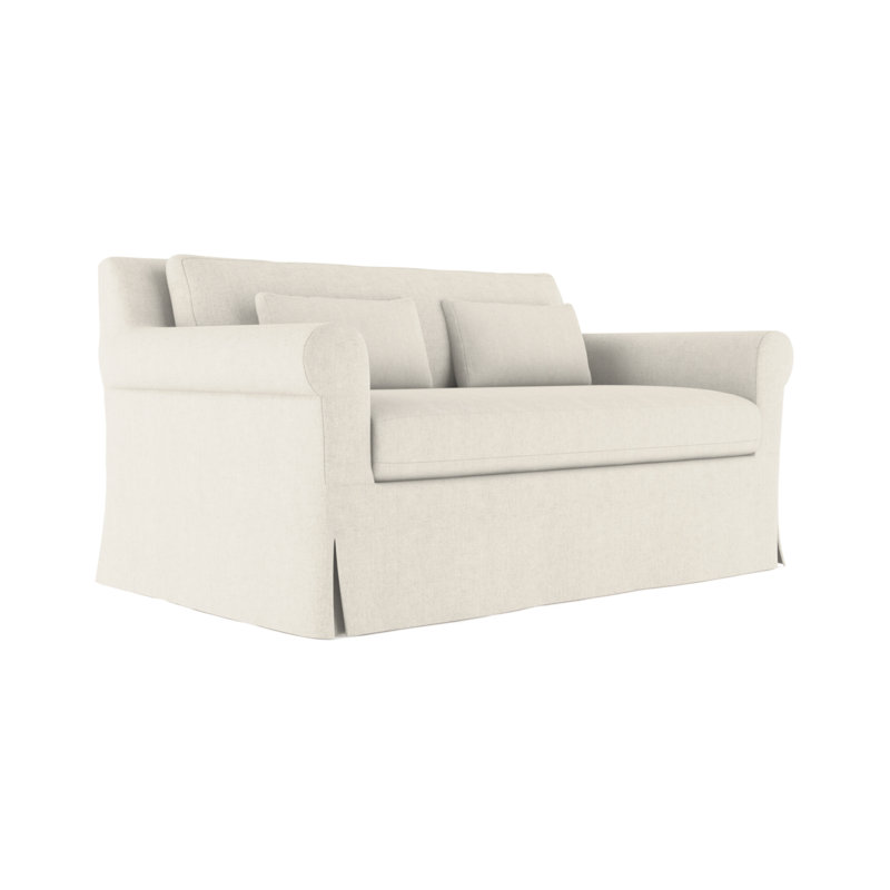Causeuse Crosby, Lin à tissage carré albâtre, H 32,5 po x l 60 po x P 43 po, Brun foncé