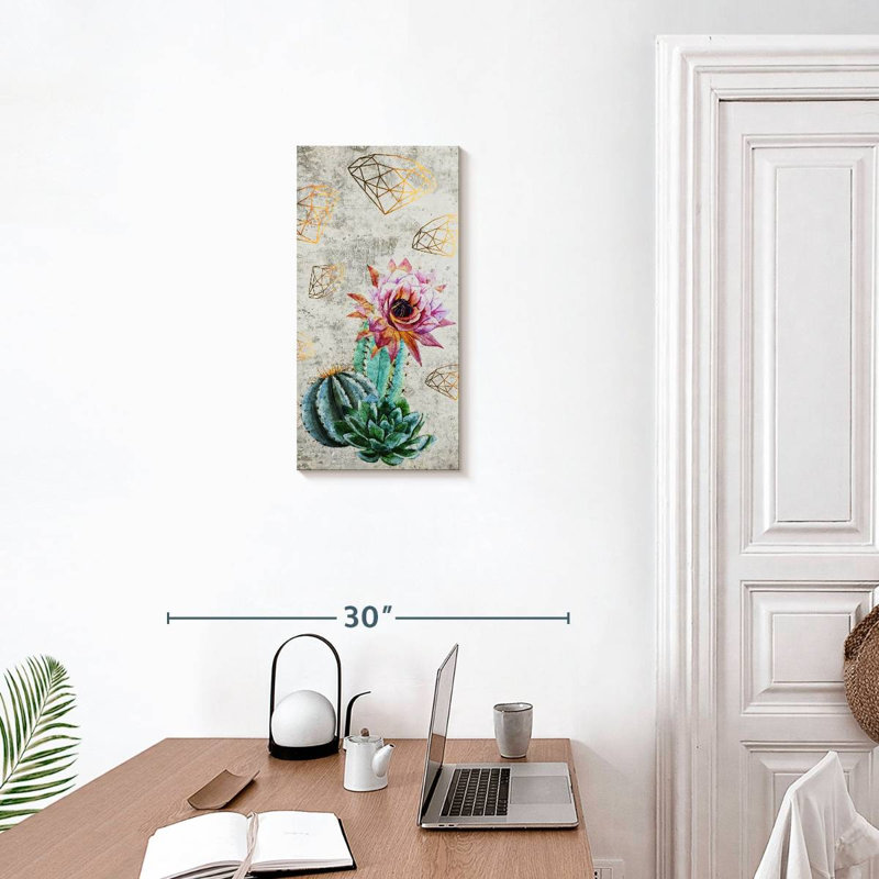 Fleur de cactus tendance, H 24 po x l 12 po